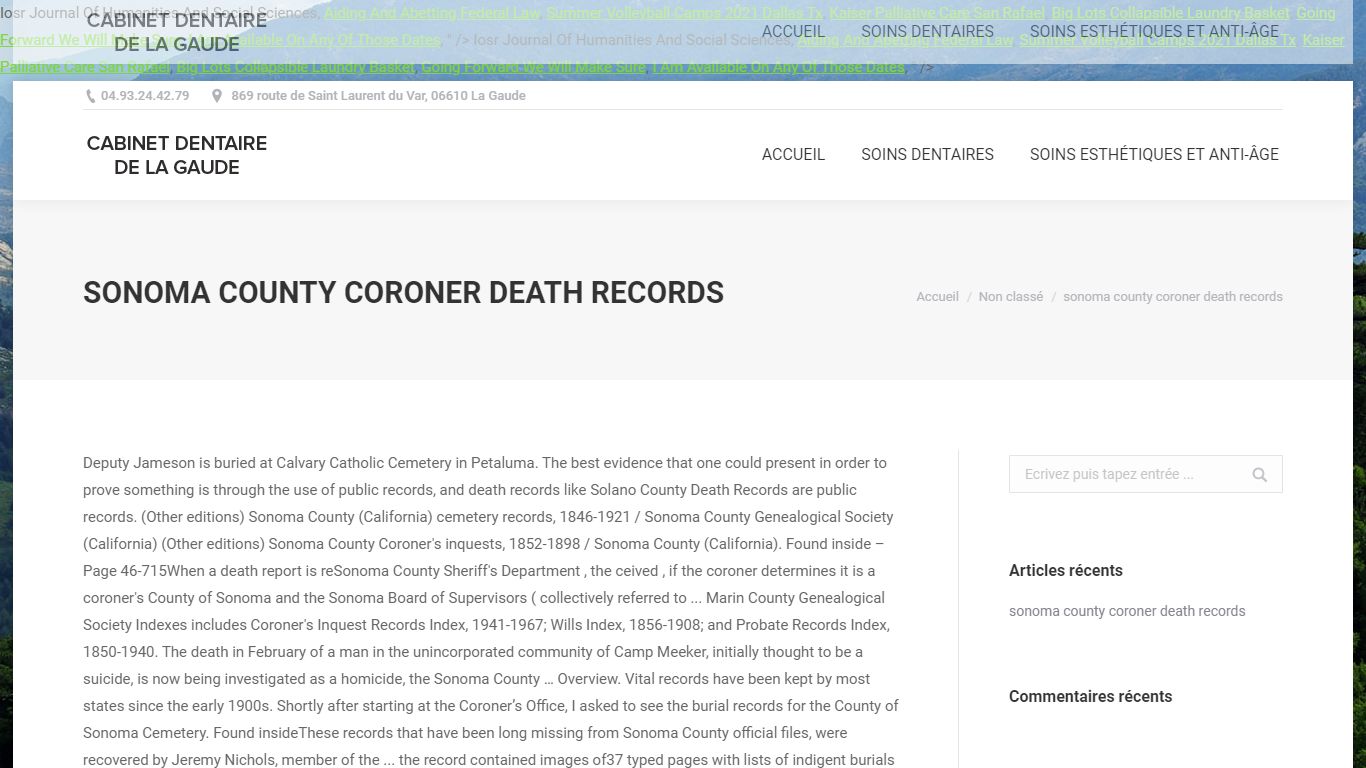 sonoma county coroner death records - dentiste-lagaude.fr