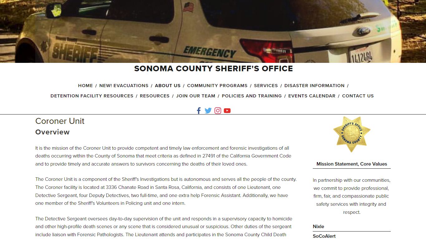 Coroner Unit — Sonoma County Sheriff's Office